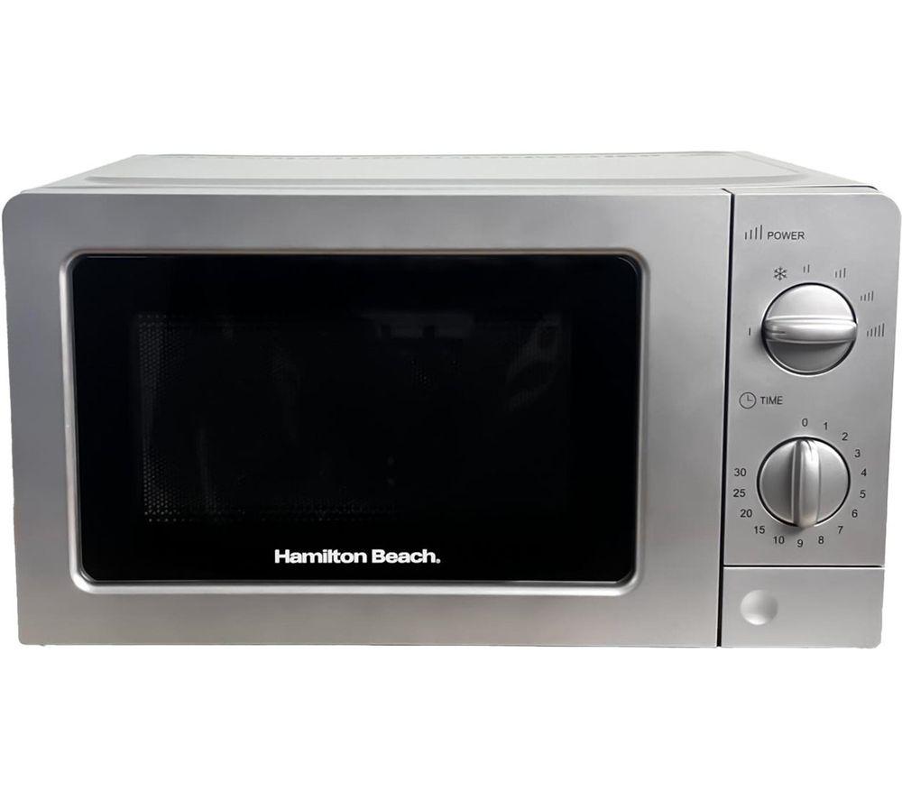 HAMILTON BEACH Rise Brushed HBKTMB Solo Microwave, Electric Kettle & 4-Slice Toaster Bundle - Silver