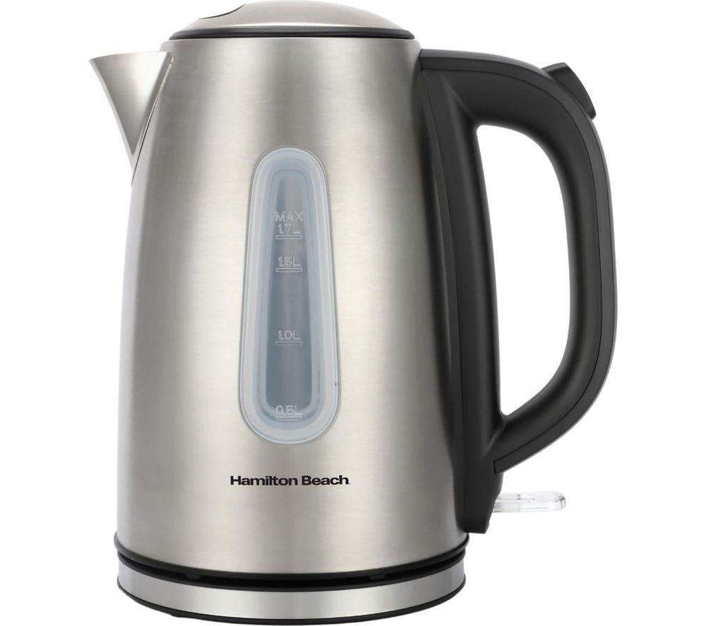 HAMILTON BEACH Rise Brushed HBKTMB Solo Microwave, Electric Kettle & 4-Slice Toaster Bundle - Silver