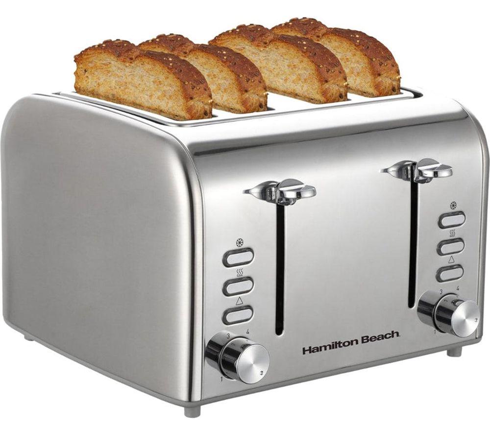HAMILTON BEACH Rise Brushed HBKTMB Solo Microwave, Electric Kettle & 4-Slice Toaster Bundle - Silver
