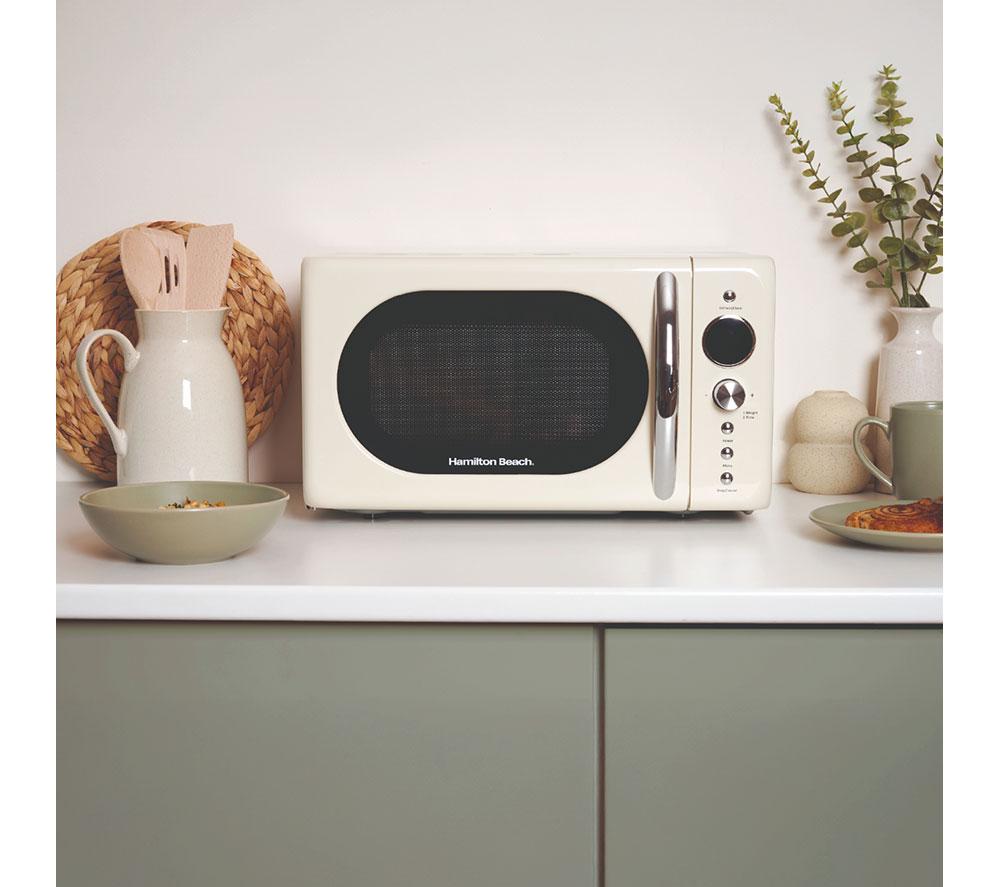 HAMILTON BEACH Retro HB70H20C Compact Solo Microwave - Cream