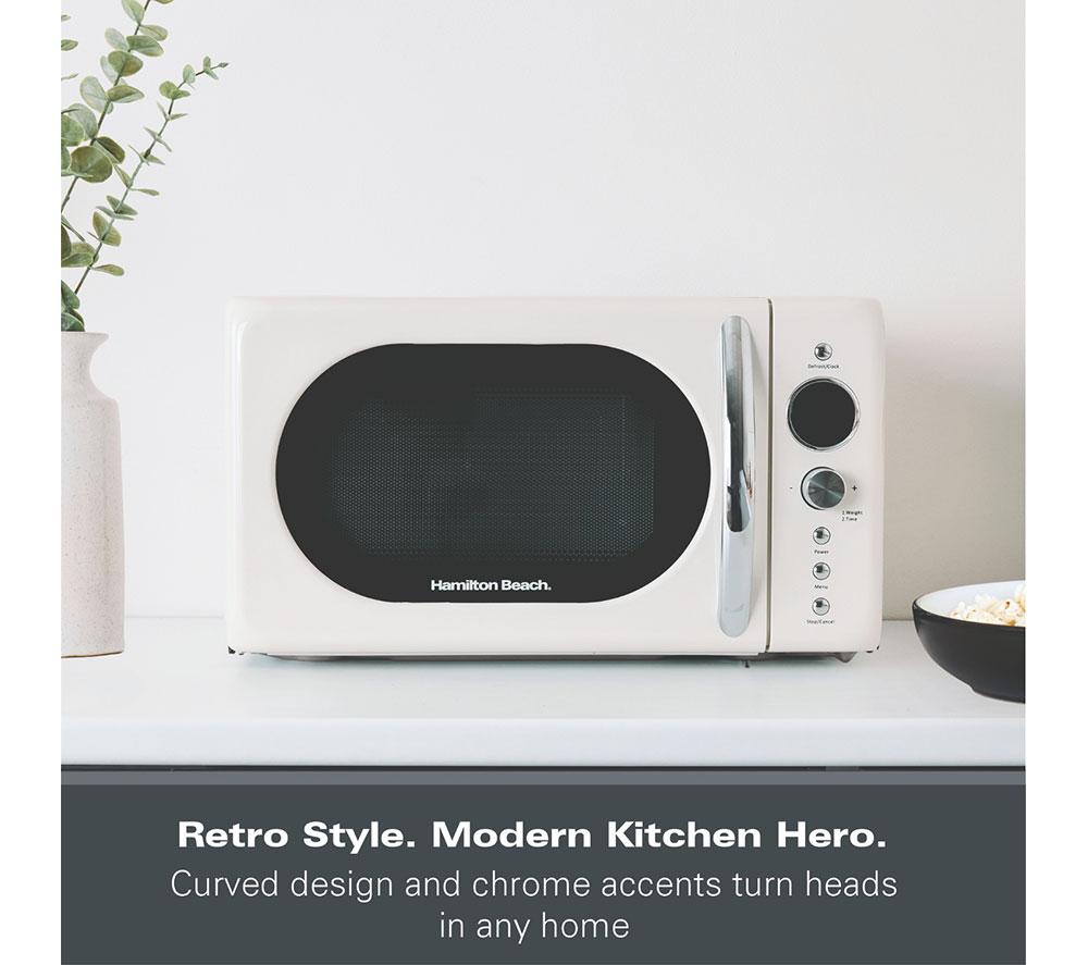 HAMILTON BEACH Retro HB70H20C Compact Solo Microwave - Cream