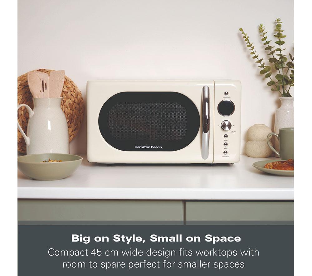 HAMILTON BEACH Retro HB70H20C Compact Solo Microwave - Cream