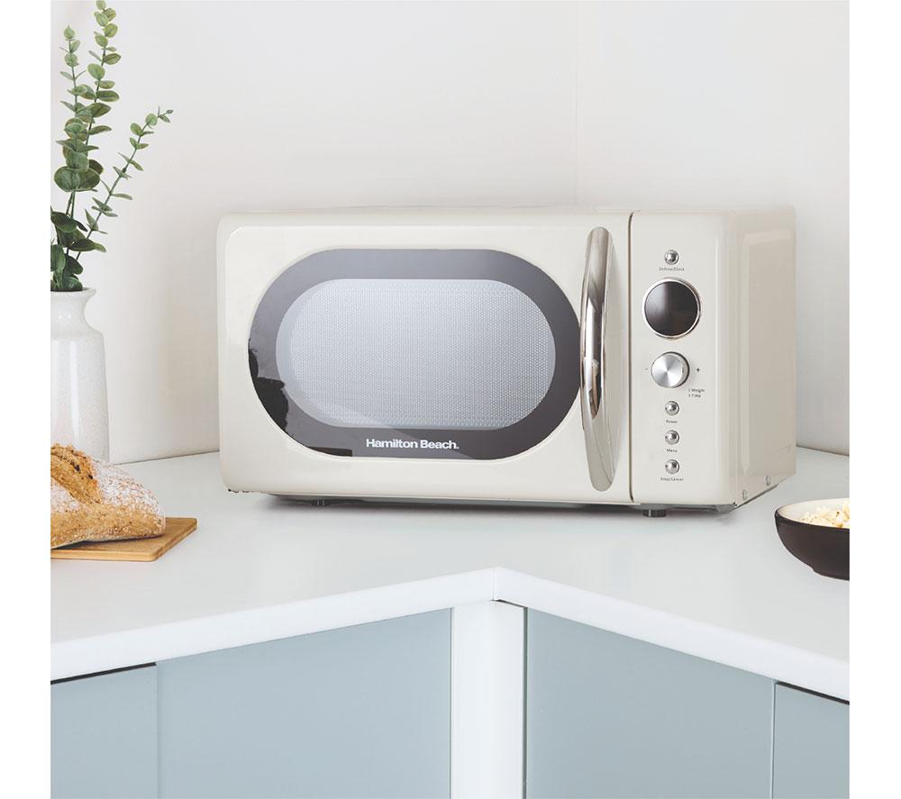 HAMILTON BEACH Retro HB70H20C Compact Solo Microwave - Cream