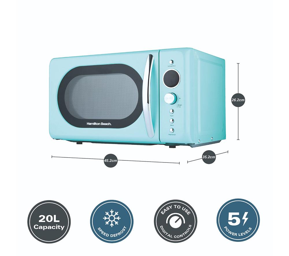 HAMILTON BEACH Retro HB70H20M Compact Solo Microwave - Mint