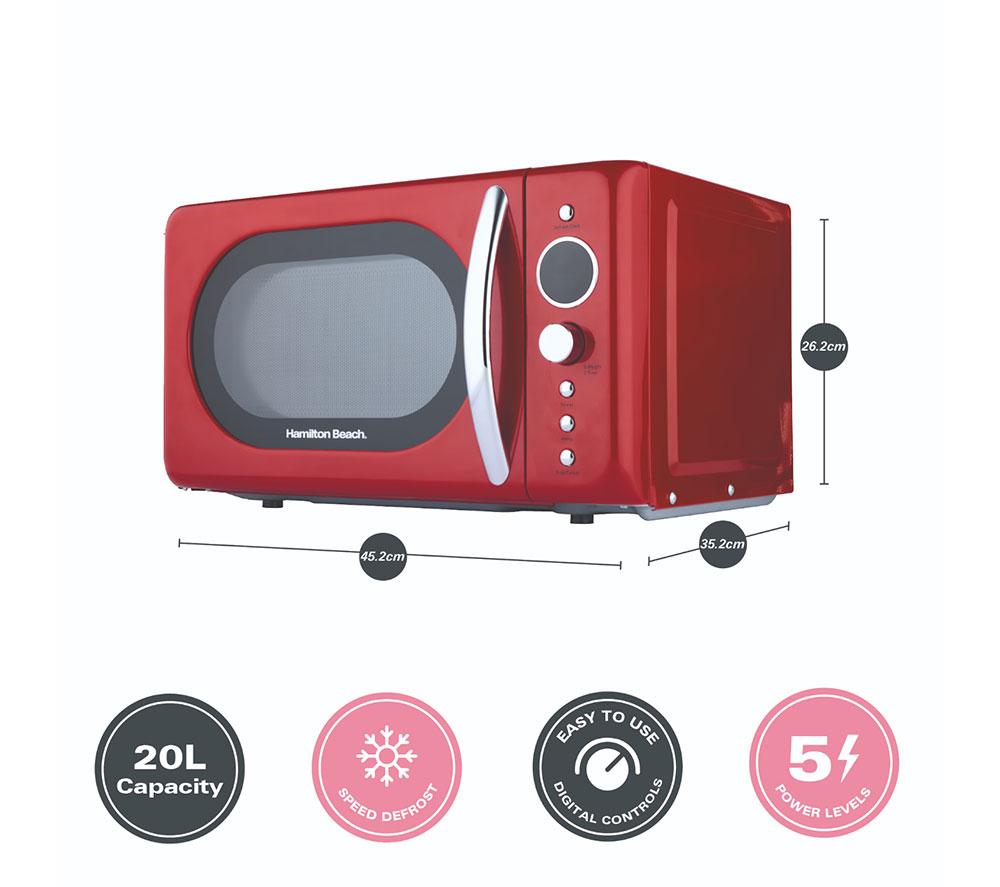 Microondas compacto solo HAMILTON BEACH Retro HB70H20R - Rojo