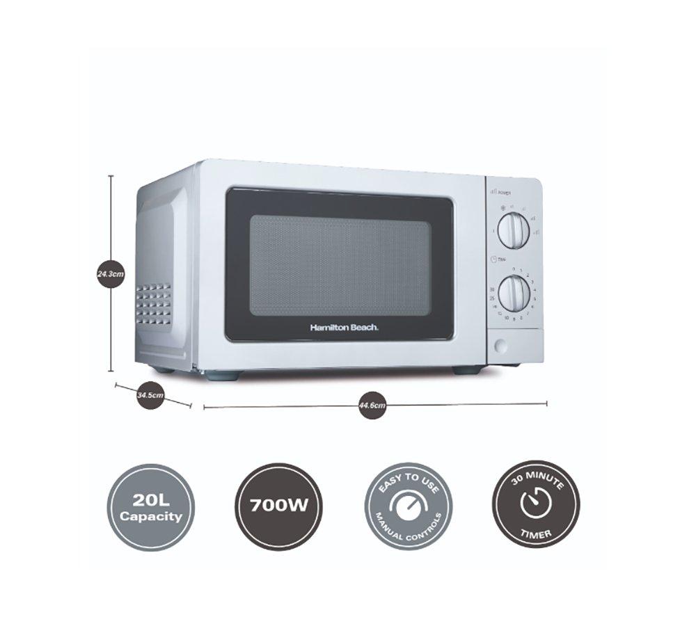 HAMILTON BEACH HB70T20S Compact Solo Microwave - Silver
