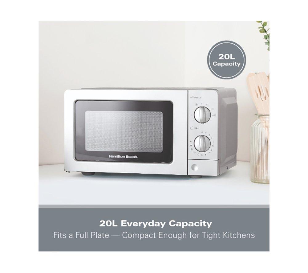 HAMILTON BEACH HB70T20S Compact Solo Microwave - Silver