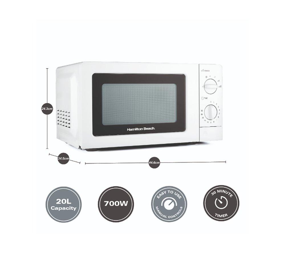 HAMILTON BEACH HB70T20W Compact Solo Microwave - White
