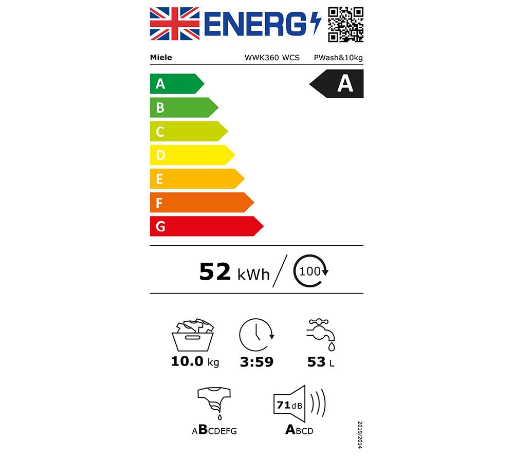MIELE WWK360 GB LW Lavadora de carga frontal Pwash WiFi-enabled 10 kg 1400 rpm - Blanca