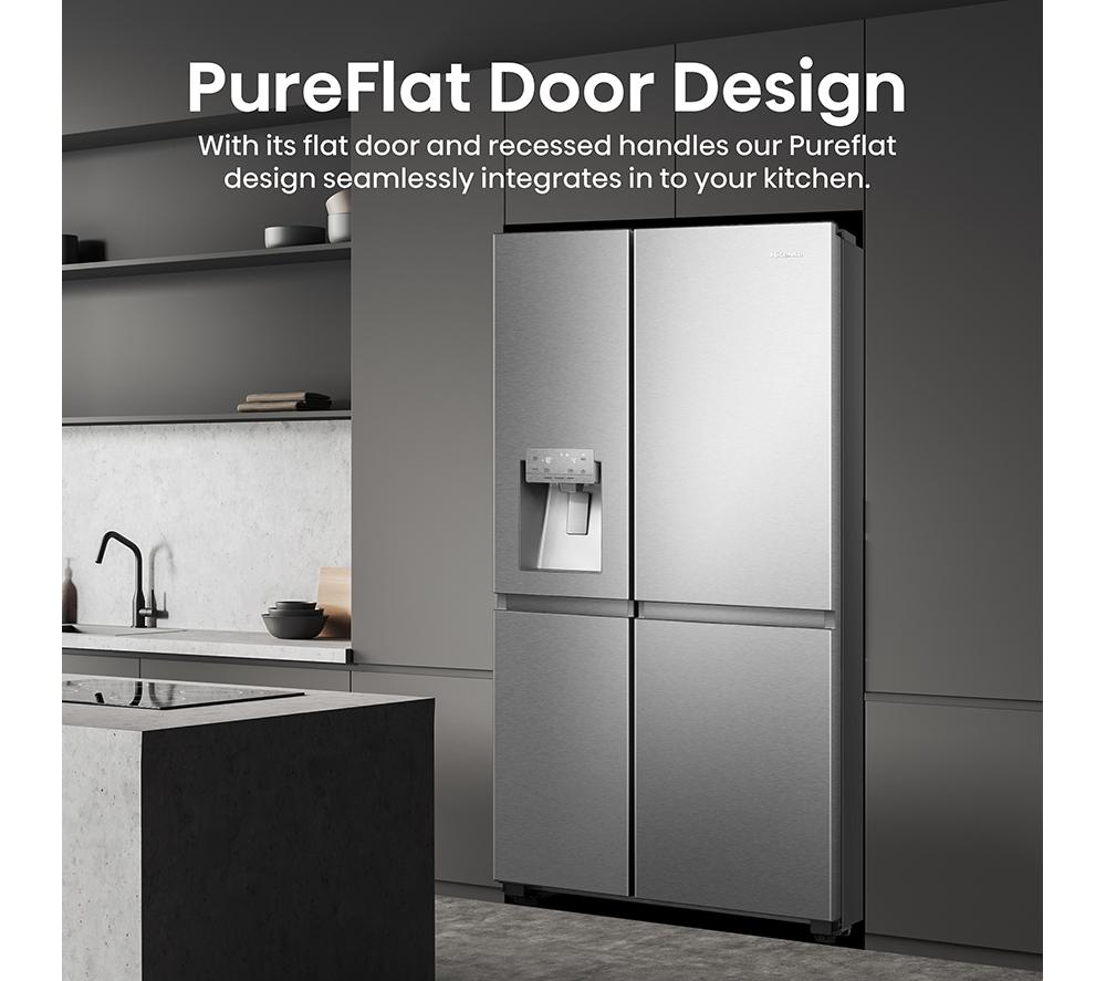 Frigorífico americano inteligente HISENSE PureFlat Infinite RS818N4TIC - Acero inoxidable