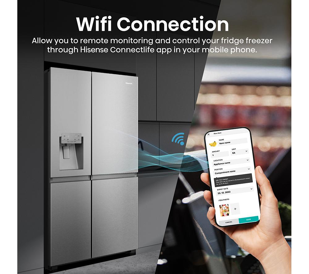 Frigorífico americano inteligente HISENSE PureFlat Infinite RS818N4TIC - Acero inoxidable