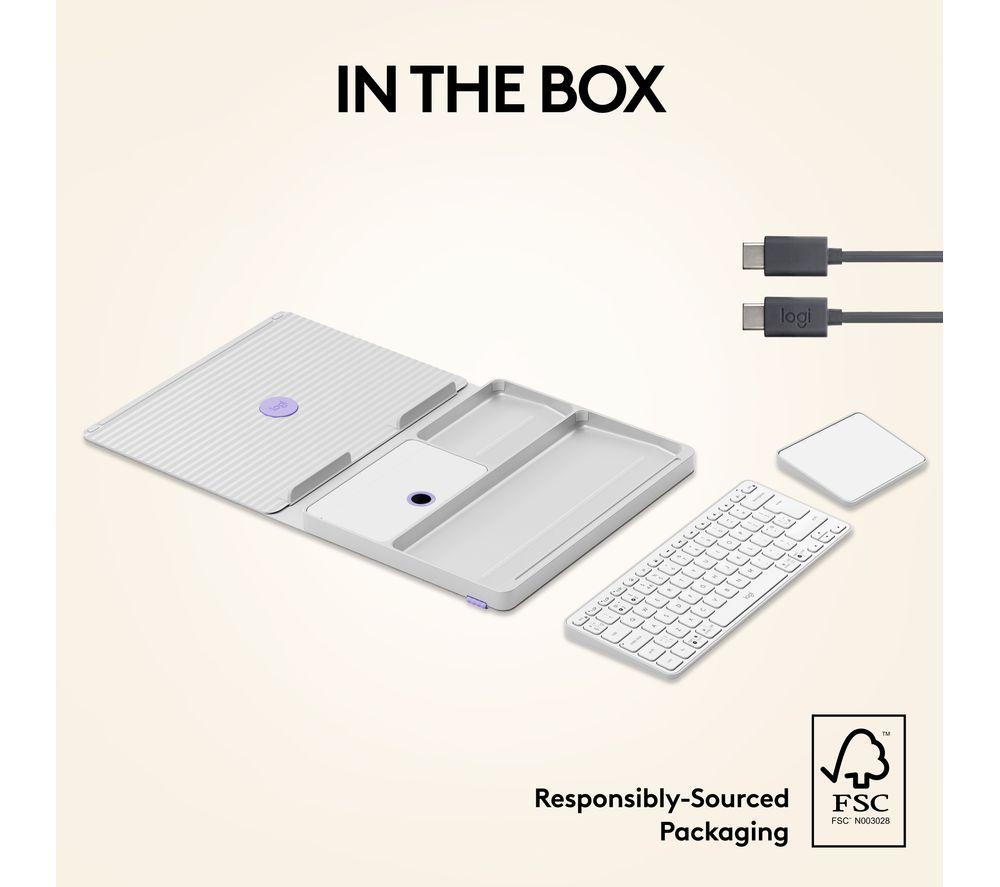 LOGITECH Casa Pop-up Desk Teclado inalámbrico y Touchpad - Nordic Calm