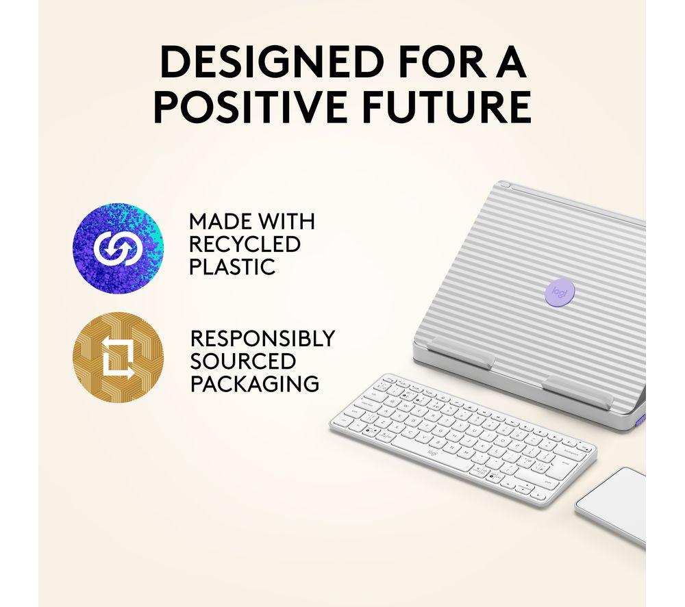 LOGITECH Casa Pop-up Desk Teclado inalámbrico y Touchpad - Nordic Calm