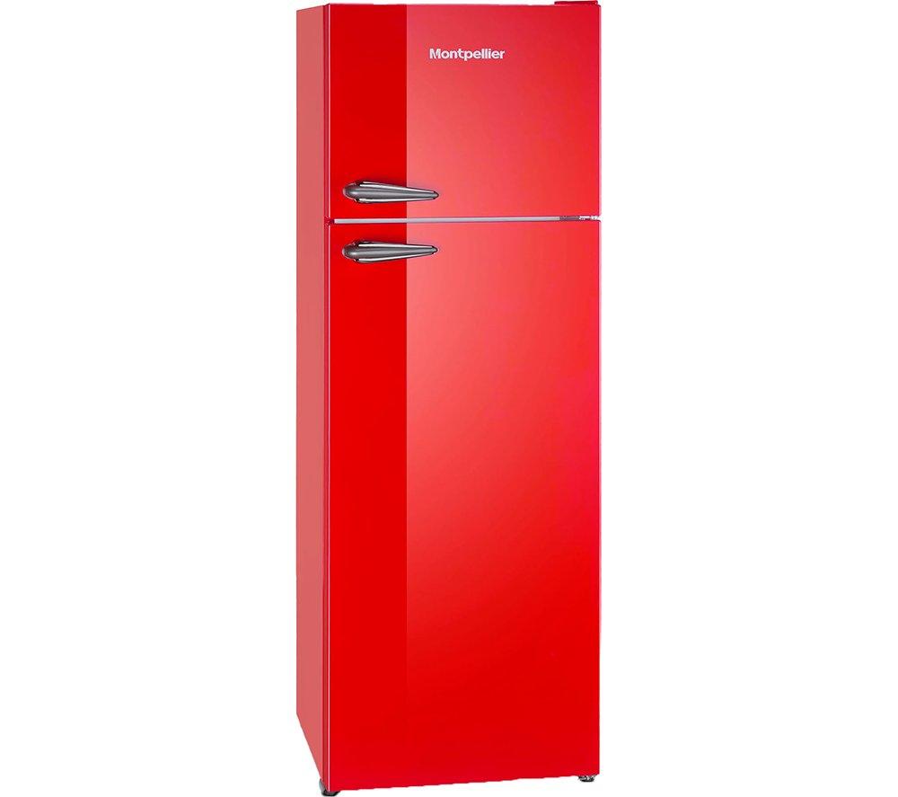 MONTPELLIER Retro MAB346ER Frigorífico combi 80/20 - Rojo