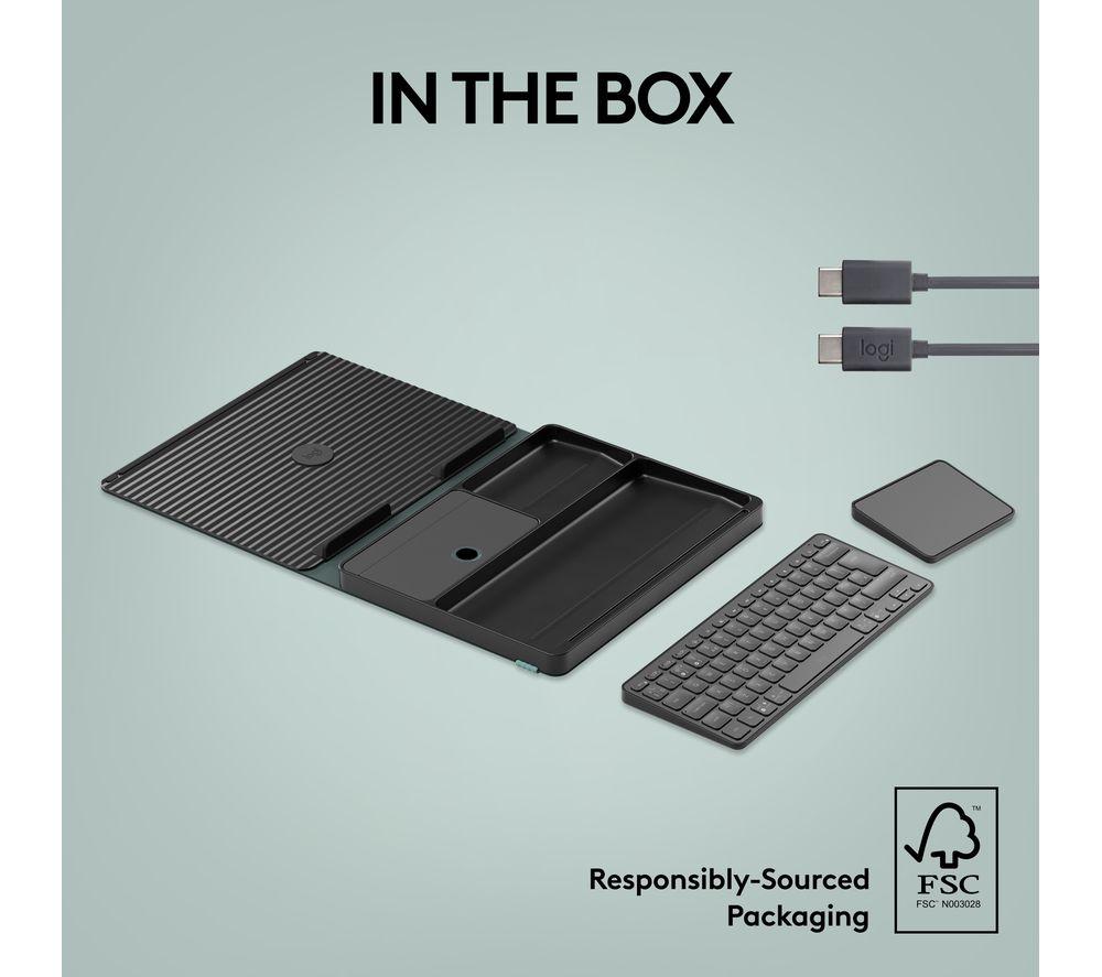 LOGITECH Casa Pop-up Desk Wireless Keyboard & Touchpad Set - Classic Chic