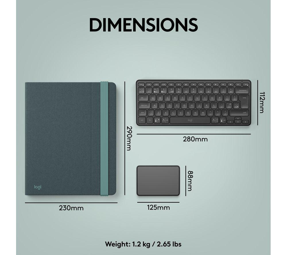 LOGITECH Casa Pop-up Desk Wireless Keyboard & Touchpad Set - Classic Chic