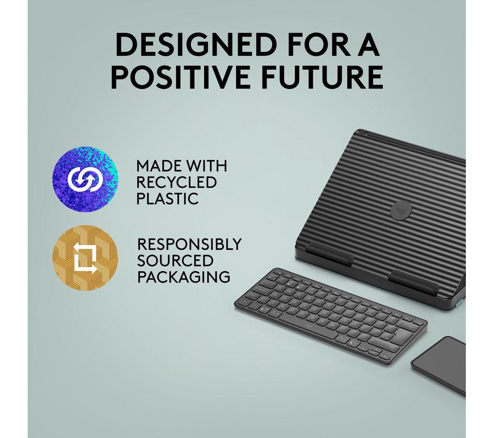 LOGITECH Casa Pop-up Desk Wireless Keyboard & Touchpad Set - Classic Chic