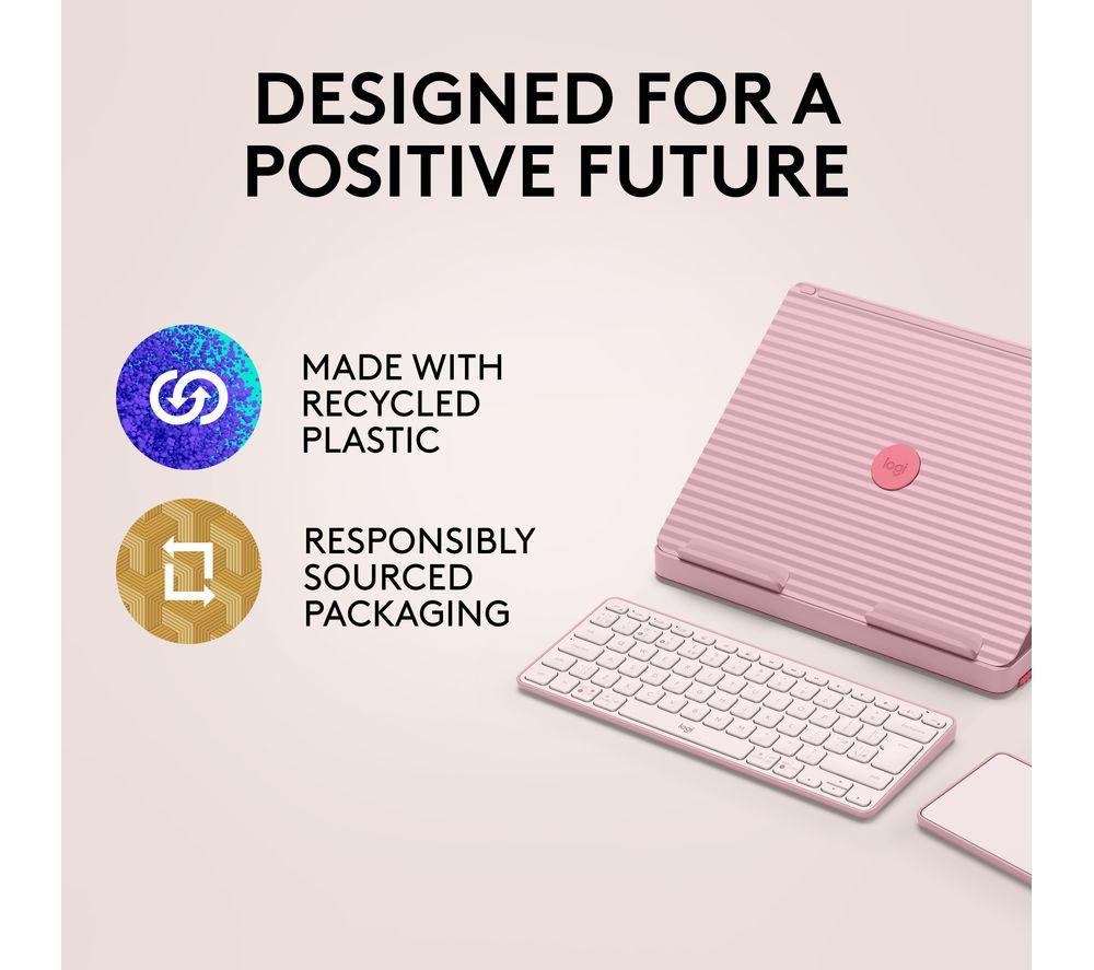 LOGITECH Casa Pop-up Desk Wireless Keyboard & Touchpad Set - Bohemian Blush