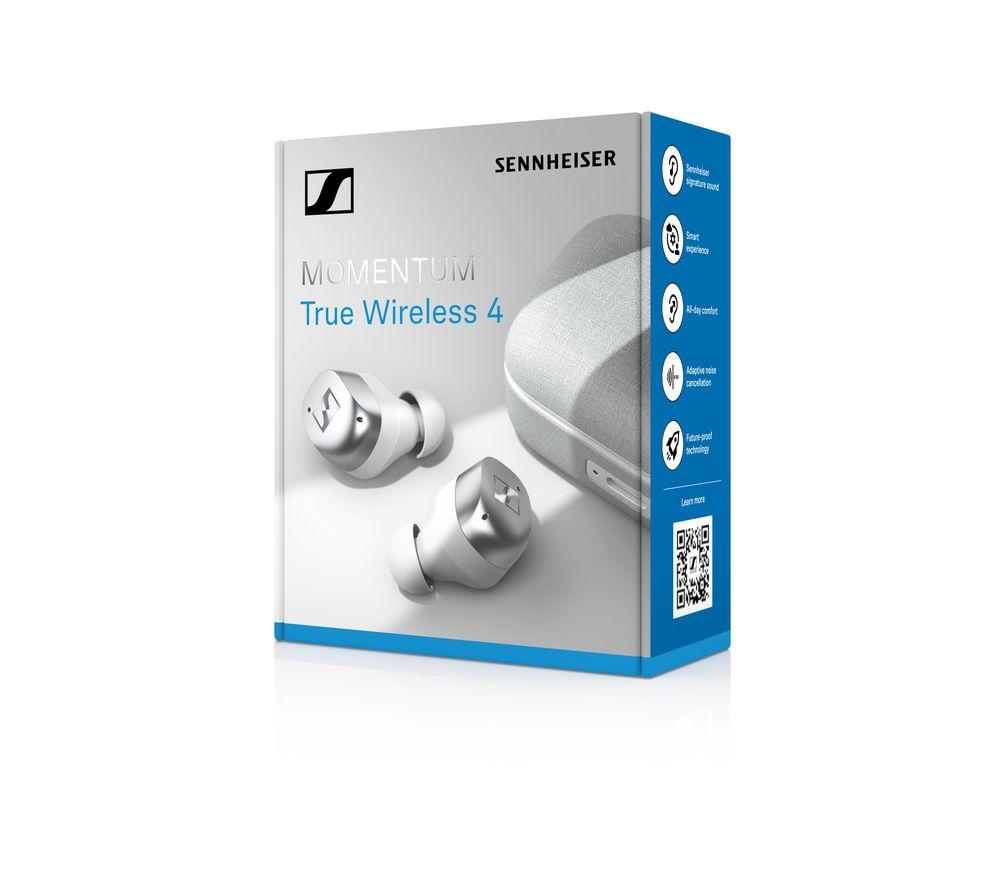 SENNHEISER Momentum MTW4 Wireless Bluetooth Noise-Cancelling Sports Earbuds - White & Silver