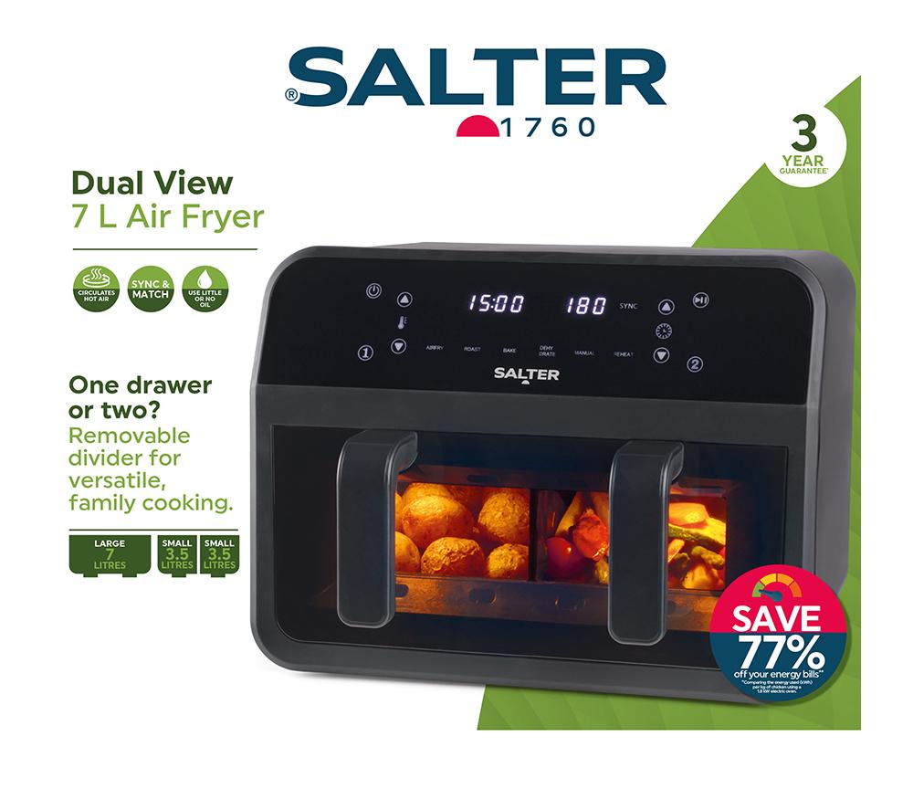 SALTER EK5872 Dual Air Fryer - Black