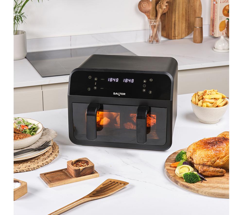 SALTER EK5872 Dual Air Fryer - Black