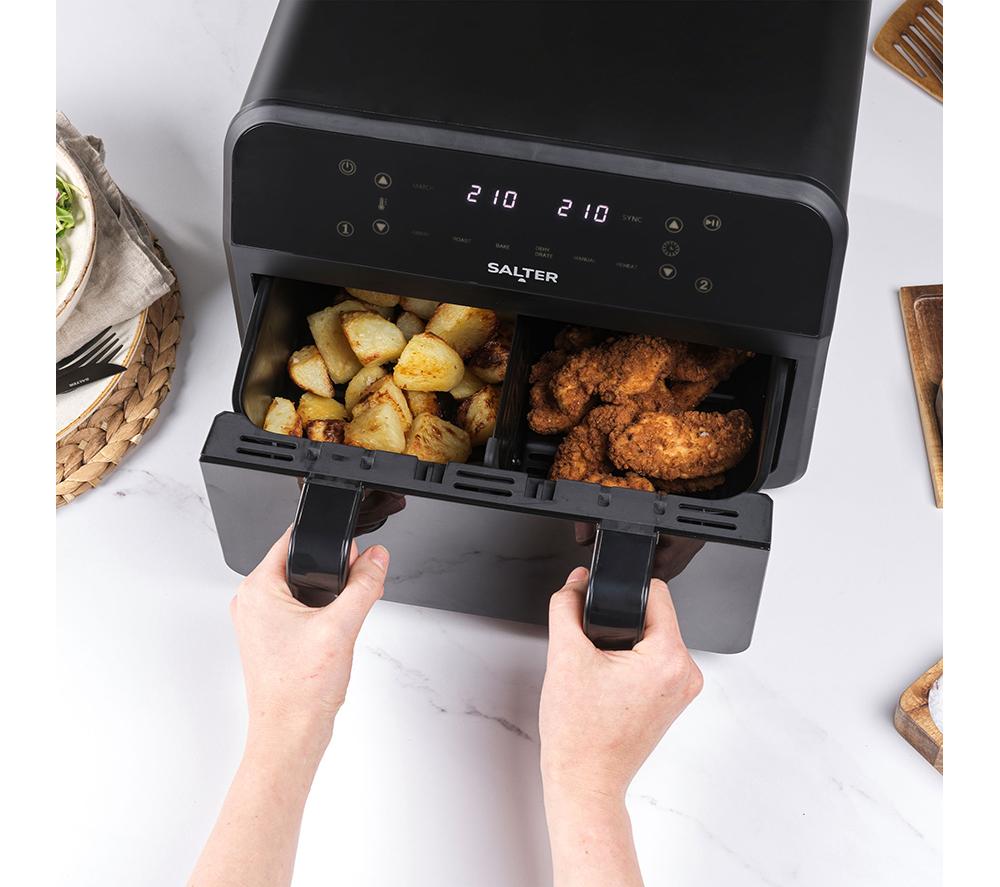 SALTER EK5872 Dual Air Fryer - Black