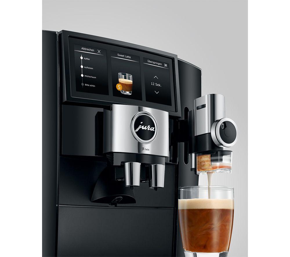 JURA J8 Twin 15659 Smart Bean to Cup Coffee Machine - Diamond Black