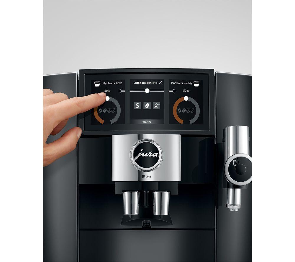 JURA J8 Twin 15659 Smart Bean to Cup Coffee Machine - Diamond Black
