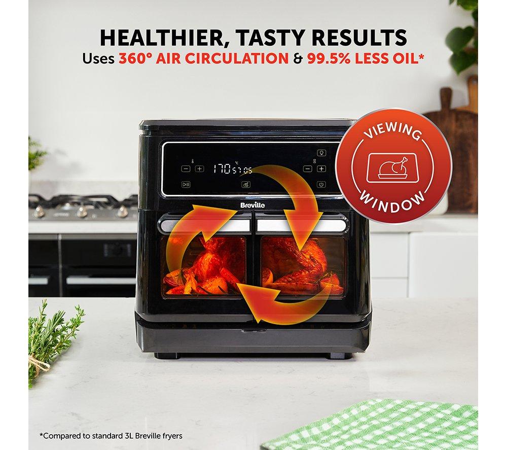 Freidora de aire de doble zona BREVILLE Halo Flexi VDF130 – Negro