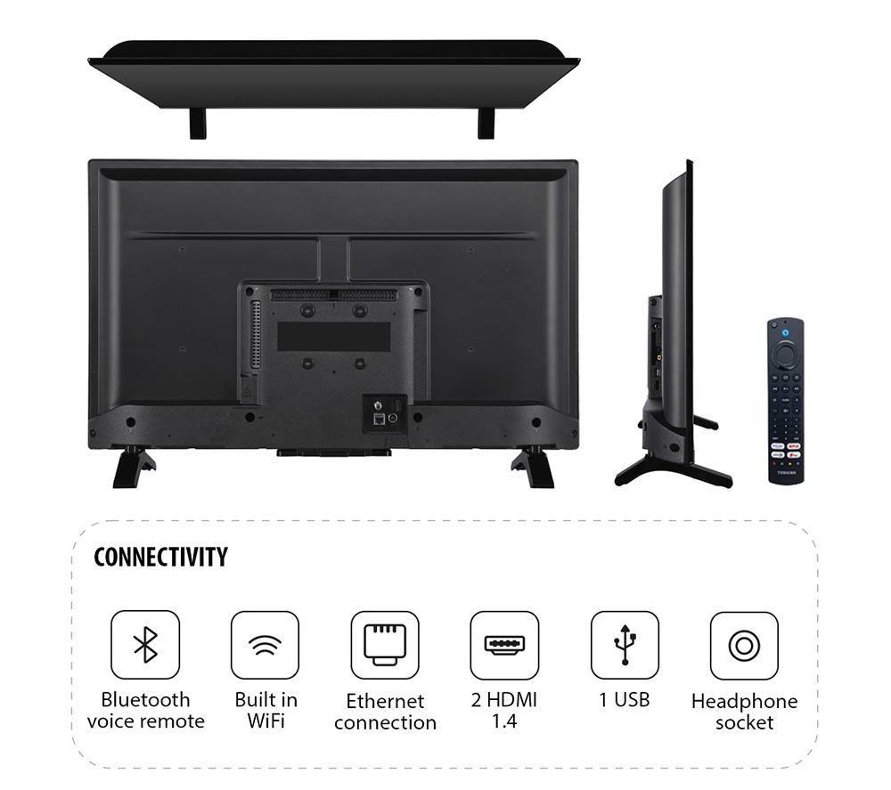 Televisor LED HDR Smart HD Ready de 32" TOSHIBA Fire TV 32WF2F53DB con Amazon Alexa