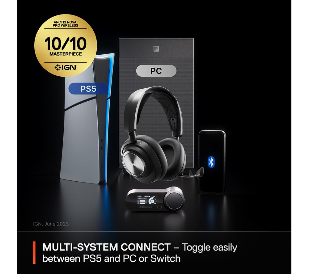 STEELSERIES Arctis Nova Pro Wireless 7.1 Gaming Headset for PC & PlayStation - Black