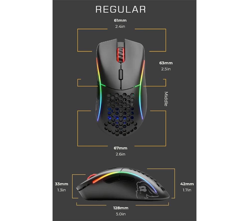 Ratón óptico para juegos GLORIOUS Model D RGB - Negro
