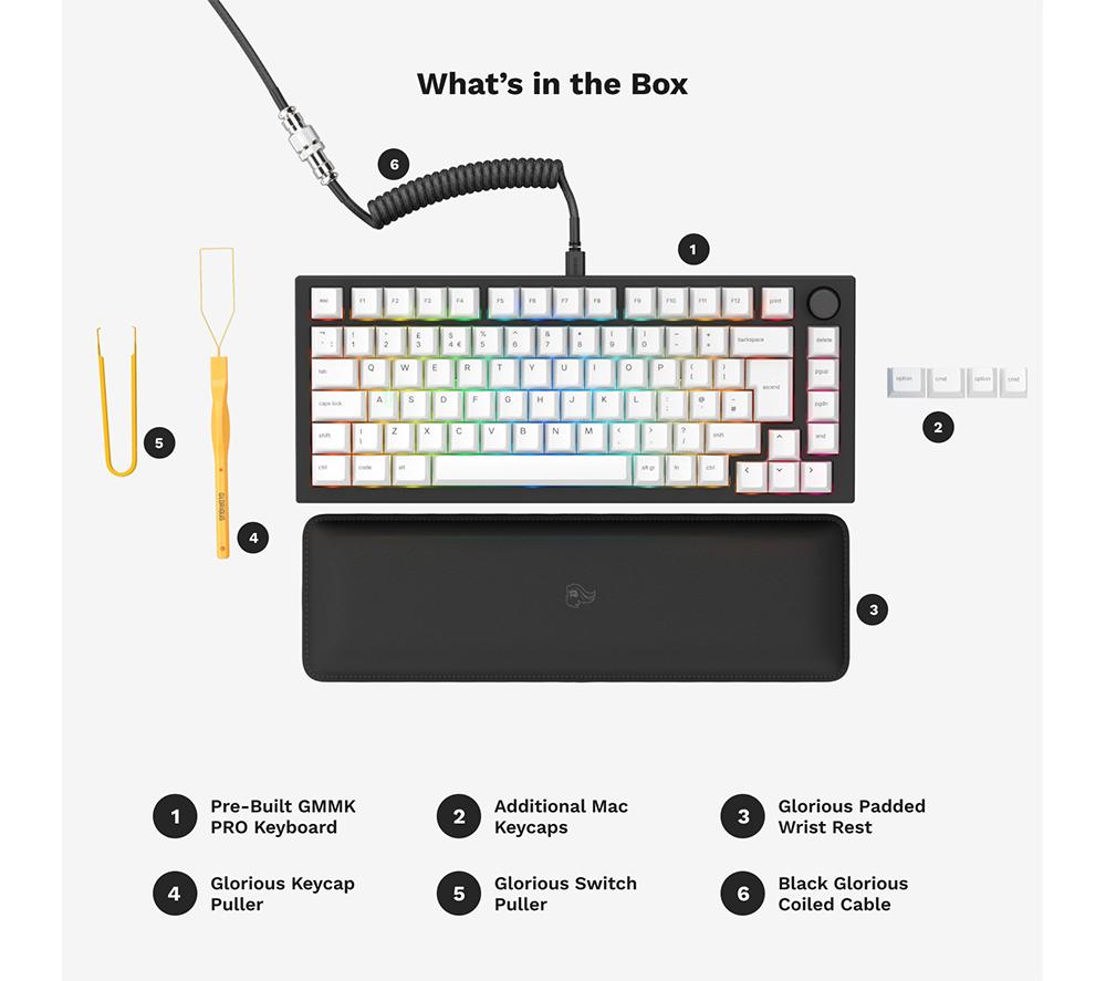 GLORIOUS GMMK PRO Prebuilt 75% Mechanical Gaming Keyboard - Black