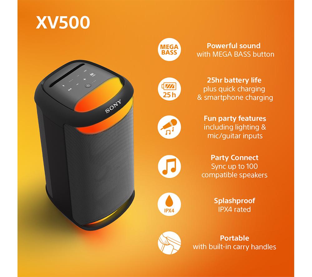 Altavoz para fiestas Megasound Bluetooth SONY SRS-XV500B - Negro