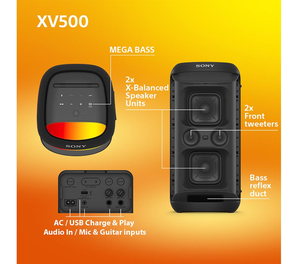 Altavoz para fiestas Megasound Bluetooth SONY SRS-XV500B - Negro