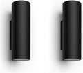 PHILIPS HUE Appear White & Colour Ambiance Smart Outdoor LED Wall Light - Black, Twin Pack