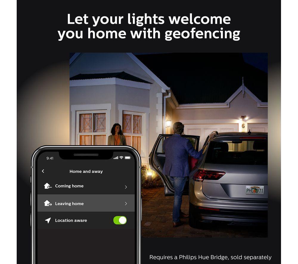 PHILIPS HUE Lily White & Colour Ambiance Smart Outdoor LED Spotlight Starter Kit - Black, Triple Pack