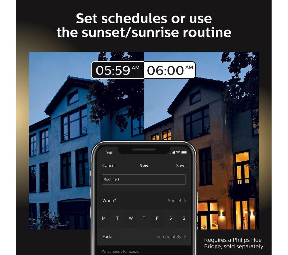 PHILIPS HUE Lily White & Colour Ambiance Smart Outdoor LED Spotlight Starter Kit - Black, Triple Pack