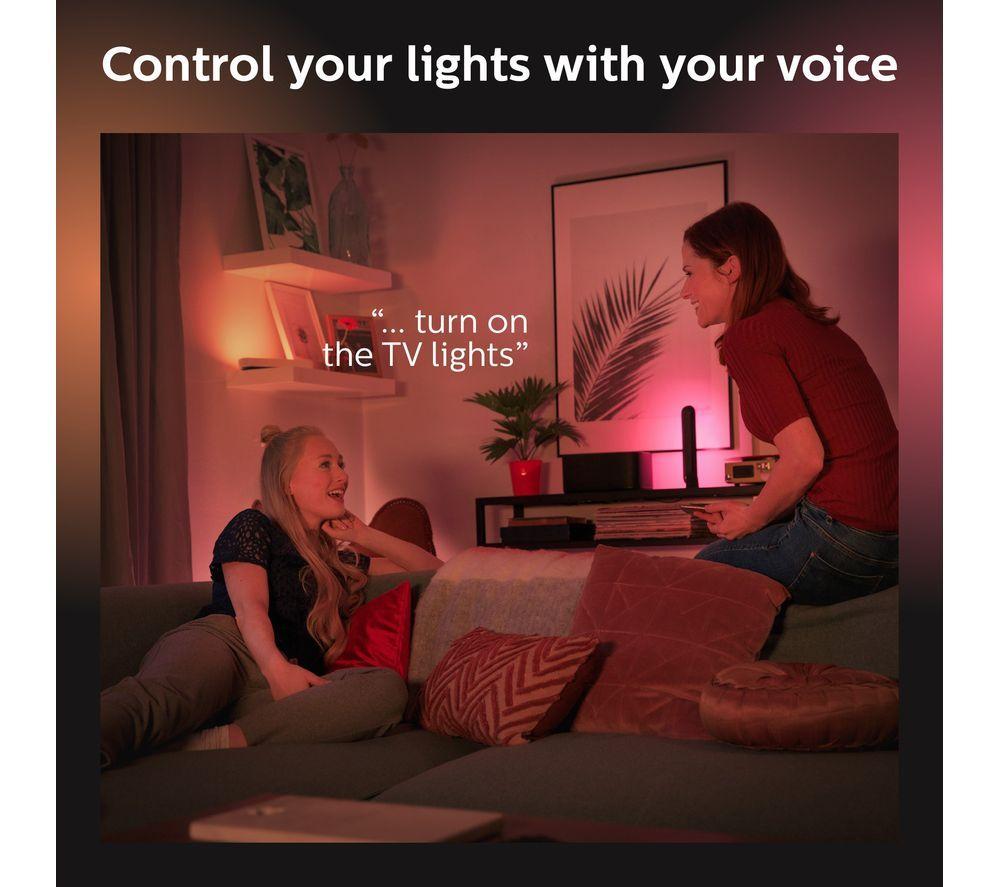PHILIPS HUE White and Colour Ambiance Play Light Bar Plus Starter Kit - Black, Twin Pack