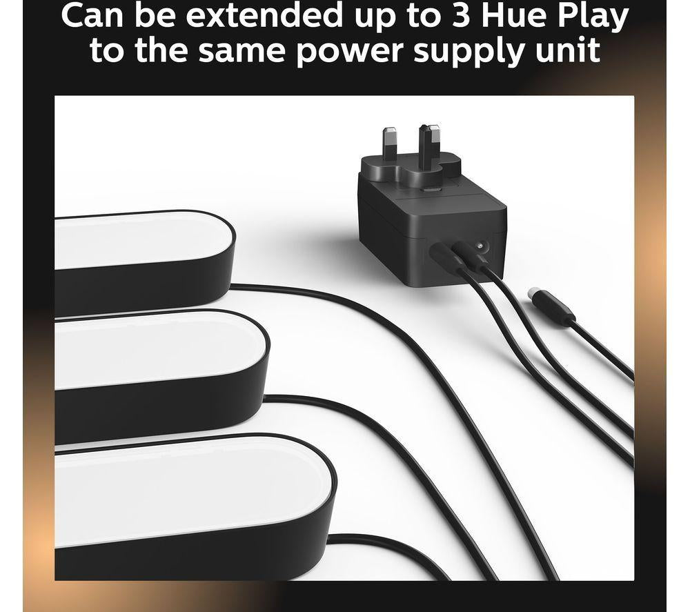 PHILIPS HUE White and Colour Ambiance Play Light Bar Plus Starter Kit - Black, Twin Pack