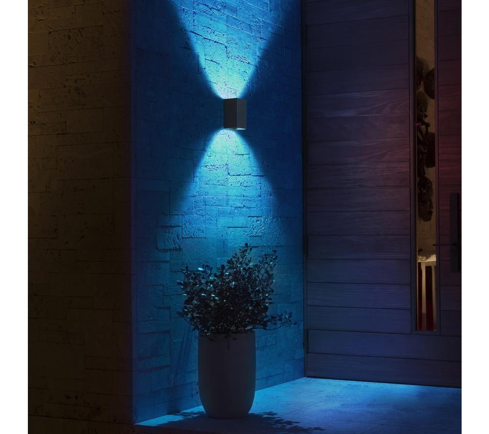 PHILIPS HUE White and Color Ambiance Resonate Smart Outdoor LED Wall Lamp - Black, Twin Pack