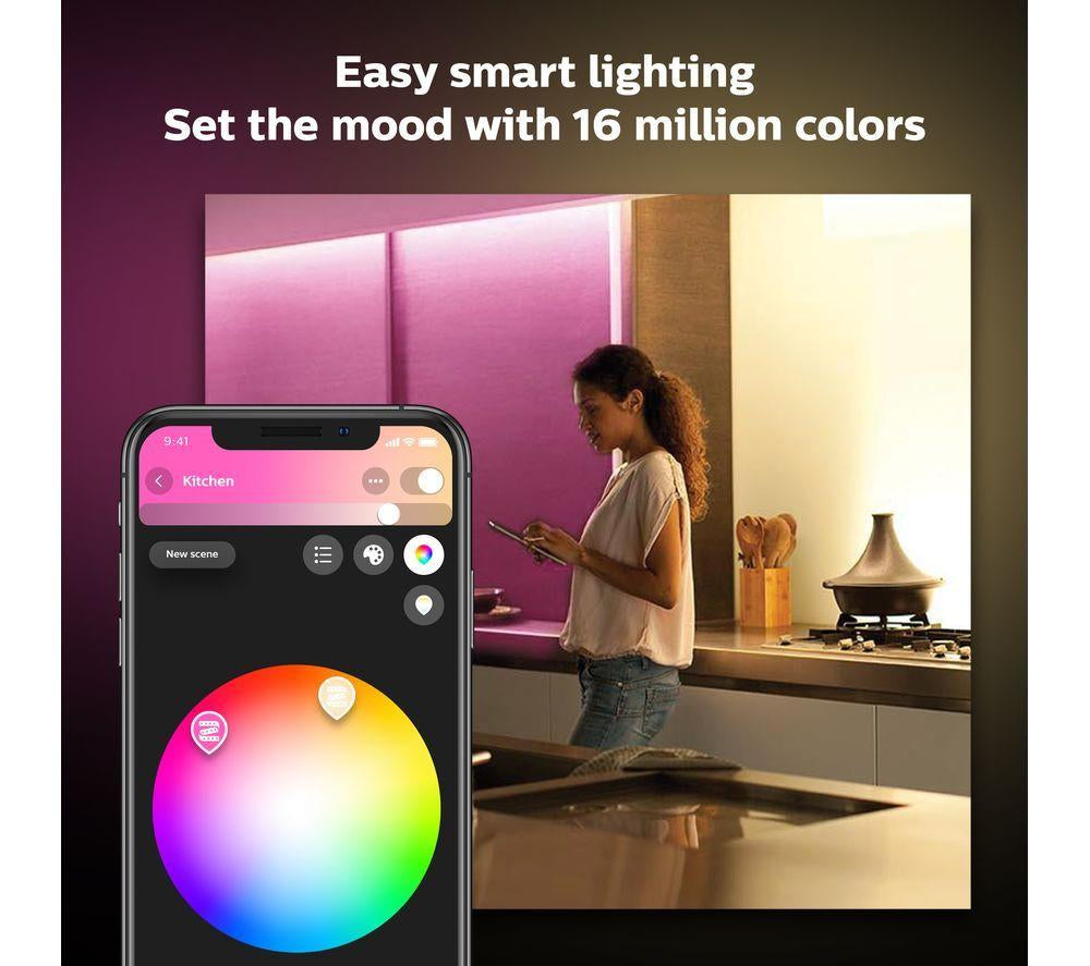 PHILIPS HUE Play White & Colour Ambiance Smart Light Bar Twin Pack with Lightstrip - Black & White