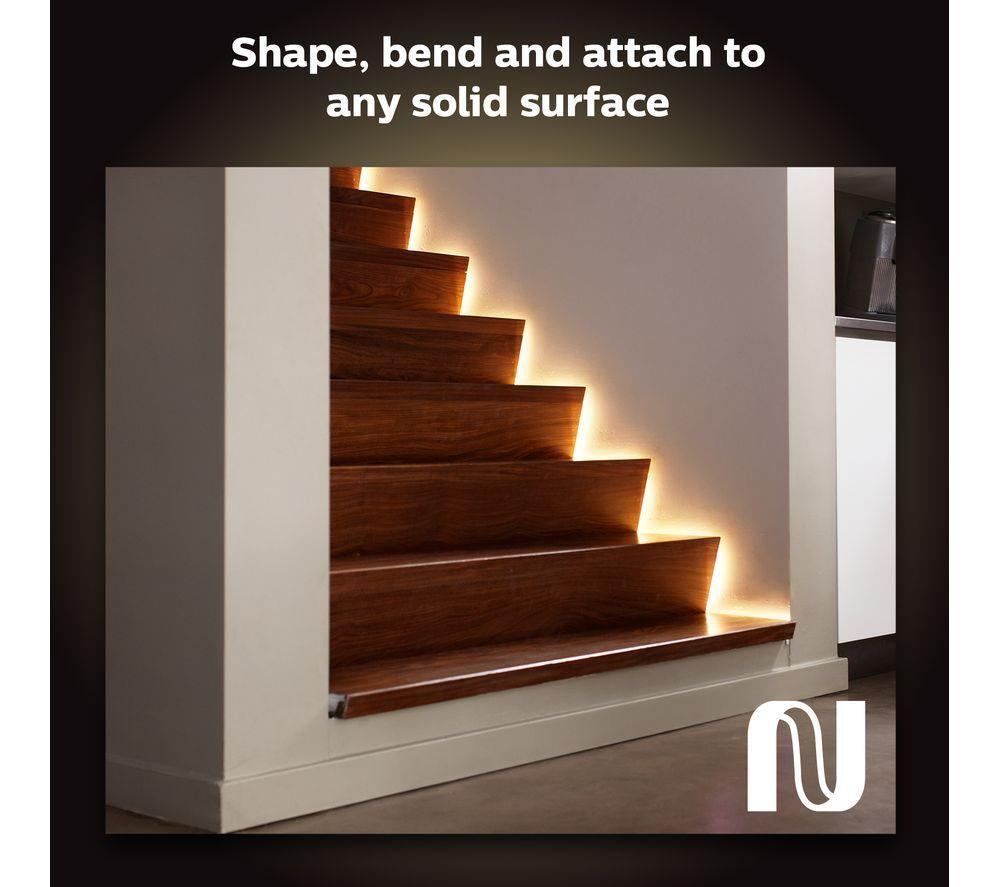 PHILIPS HUE Play Barras de Luz Inteligentes Blancas y de Colores Ambiance, Paquete Doble con Tira de Luz - Negro y Blanco