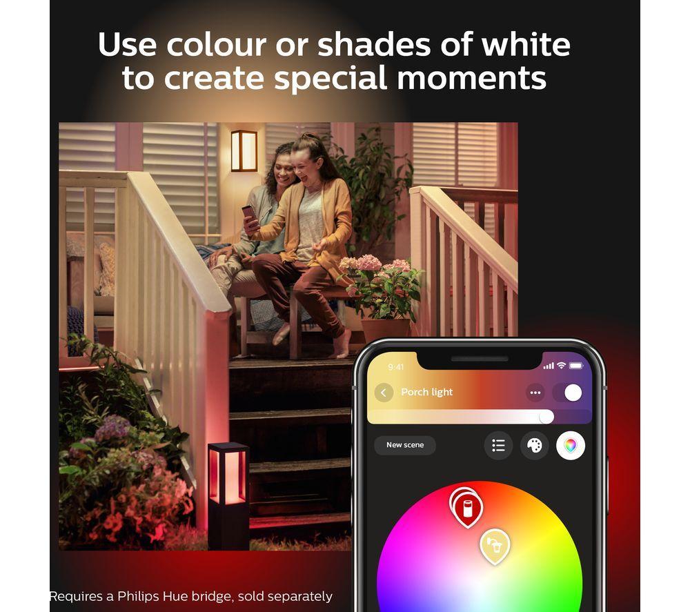PHILIPS HUE Impress White & Colour Ambiance Smart Outdoor LED Wall Light - Slim, Twin Pack