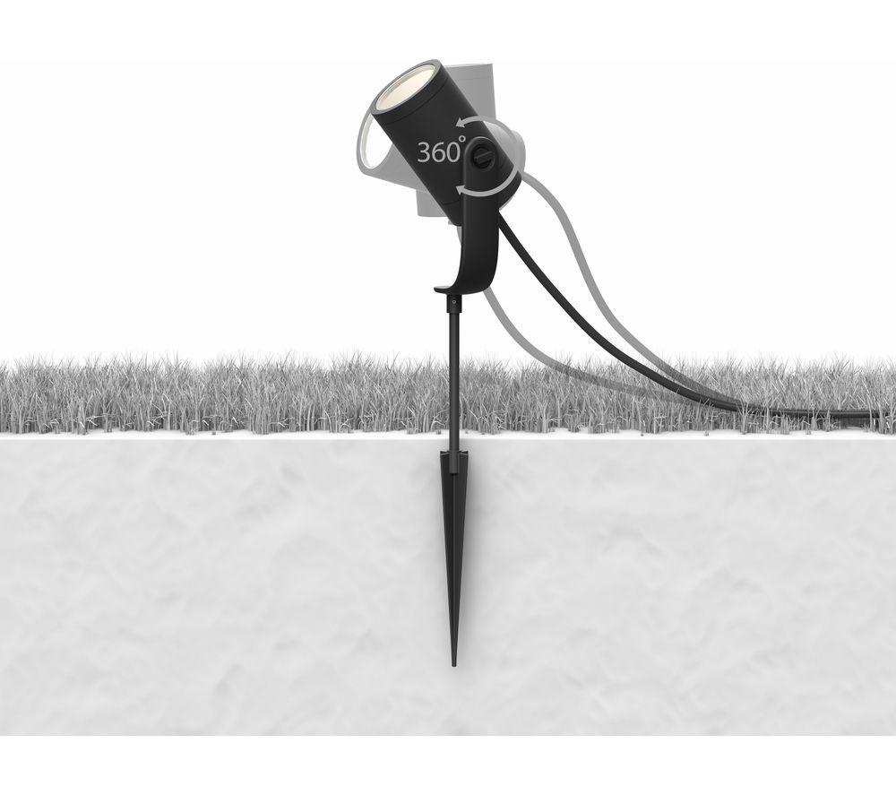 PHILIPS HUE Lily White & Colour Ambiance Smart Outdoor LED Spotlight Extension - Black