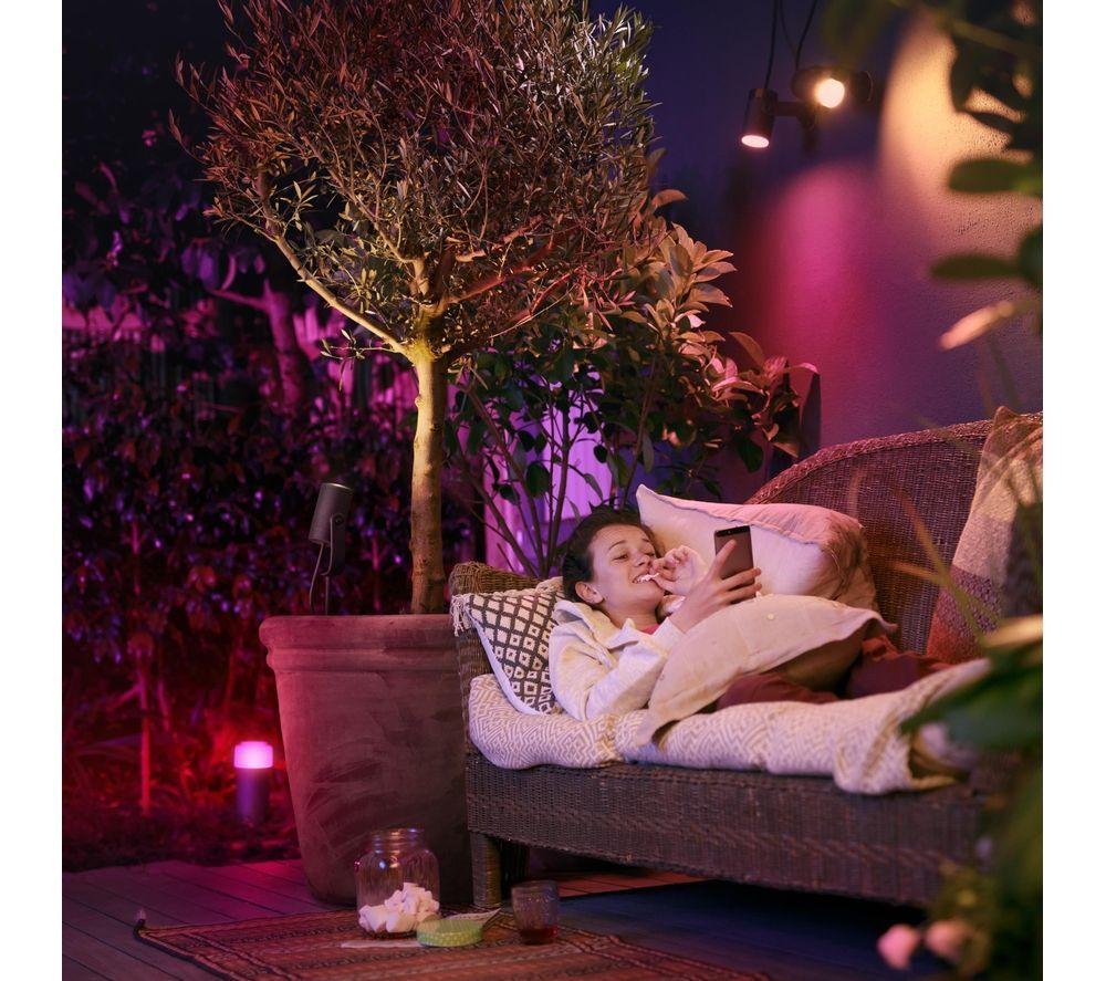 PHILIPS HUE Lily White & Colour Ambiance Smart Outdoor LED Spotlight Extension - Black