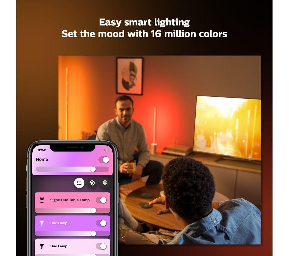 PHILIPS HUE Signe Gradient White & Colour Ambiance Smart LED Table Lamp - White