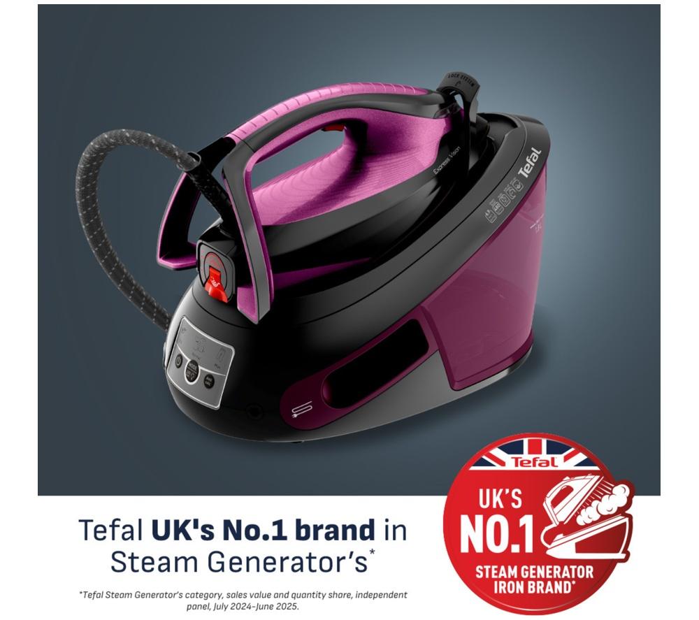 TEFAL Express Vision SV8154 Steam Generator Iron - Black & Purple