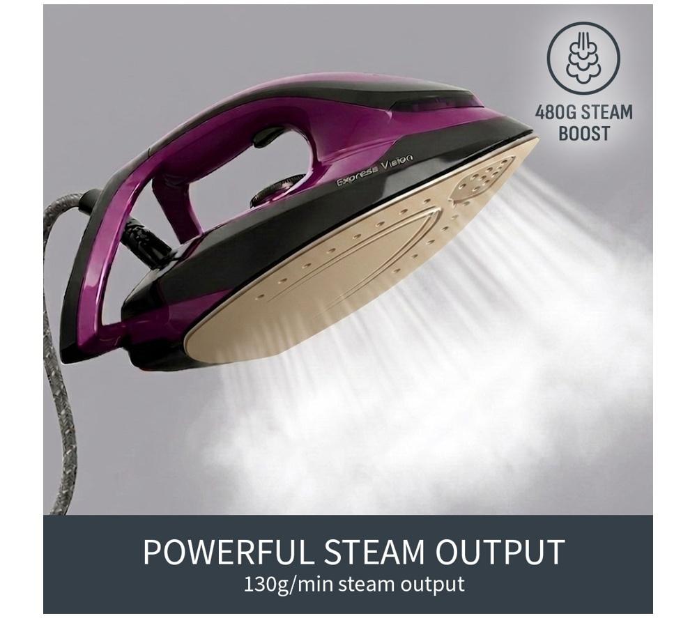 TEFAL Express Vision SV8154 Steam Generator Iron - Black & Purple