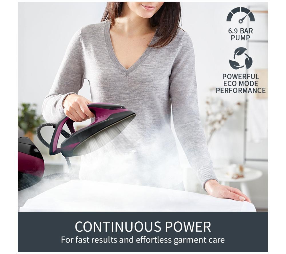 TEFAL Express Vision SV8154 Steam Generator Iron - Black & Purple